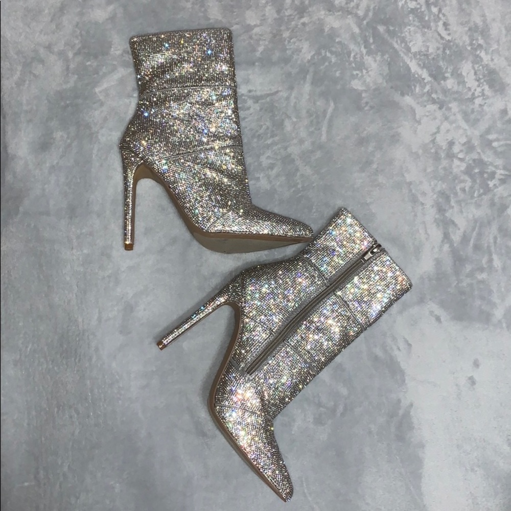 Rhinestone booties, run half a size small